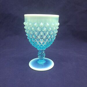 Fenton Opalescent Blue Hobnail Goblet Collectible Glassware Elegant Design